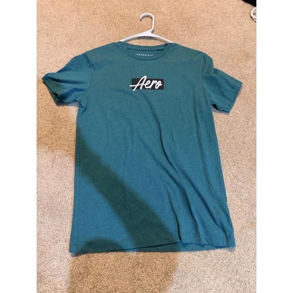 Men's Teal Aeropostale Logo T-Shirt Size Small